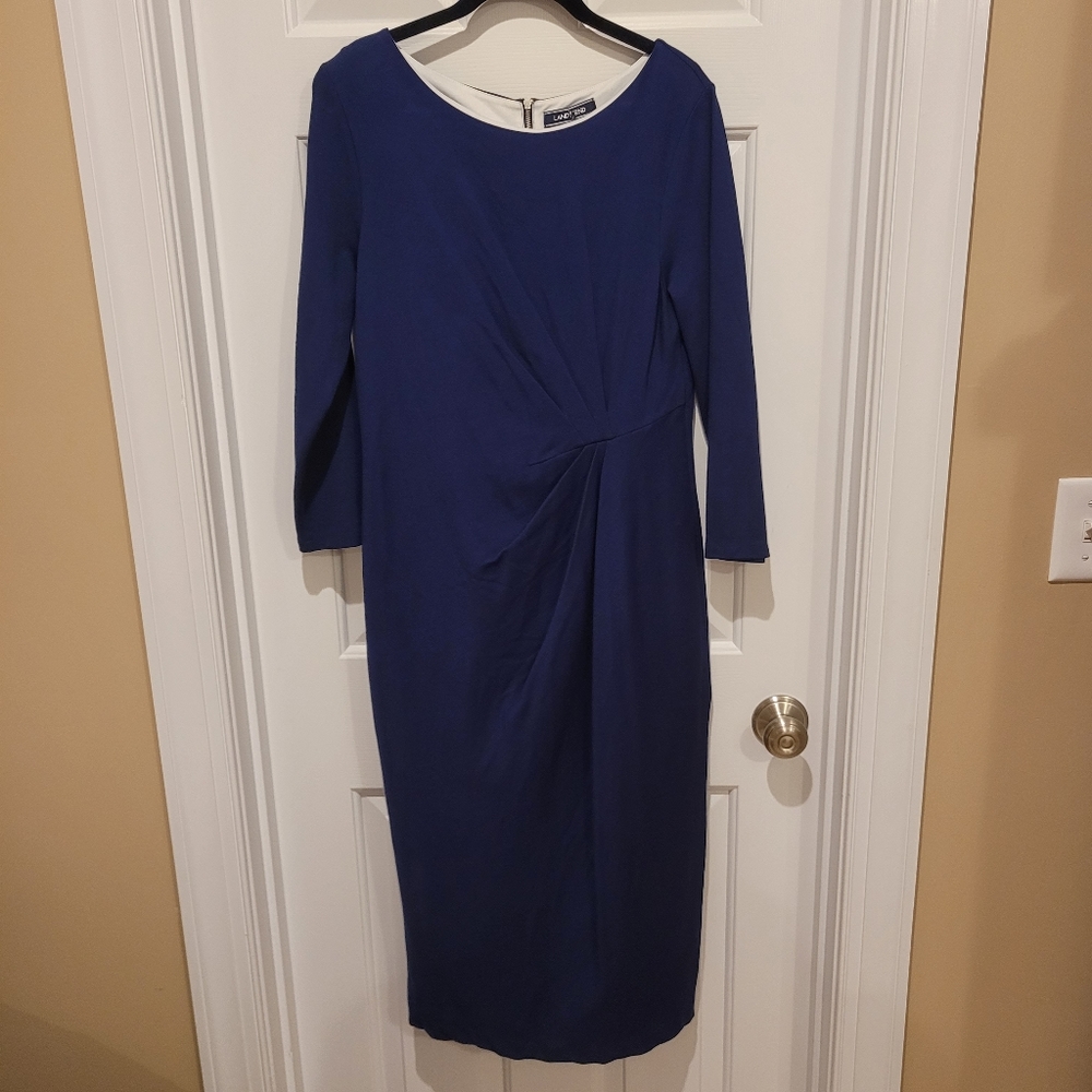 Land's End Deep Blue Midi Dress
